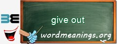 WordMeaning blackboard for give out